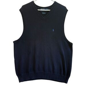Ralph Lauren Men's Navy V-Neck Sweater Vest. Size XL